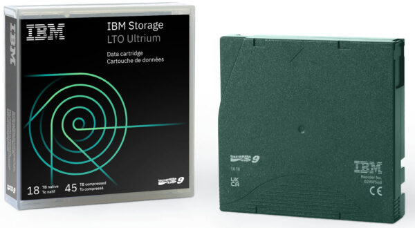 IBM LTO-9 Tape Media Cartridge 18TB Native/ 45TB Compressed Part# 02XW568